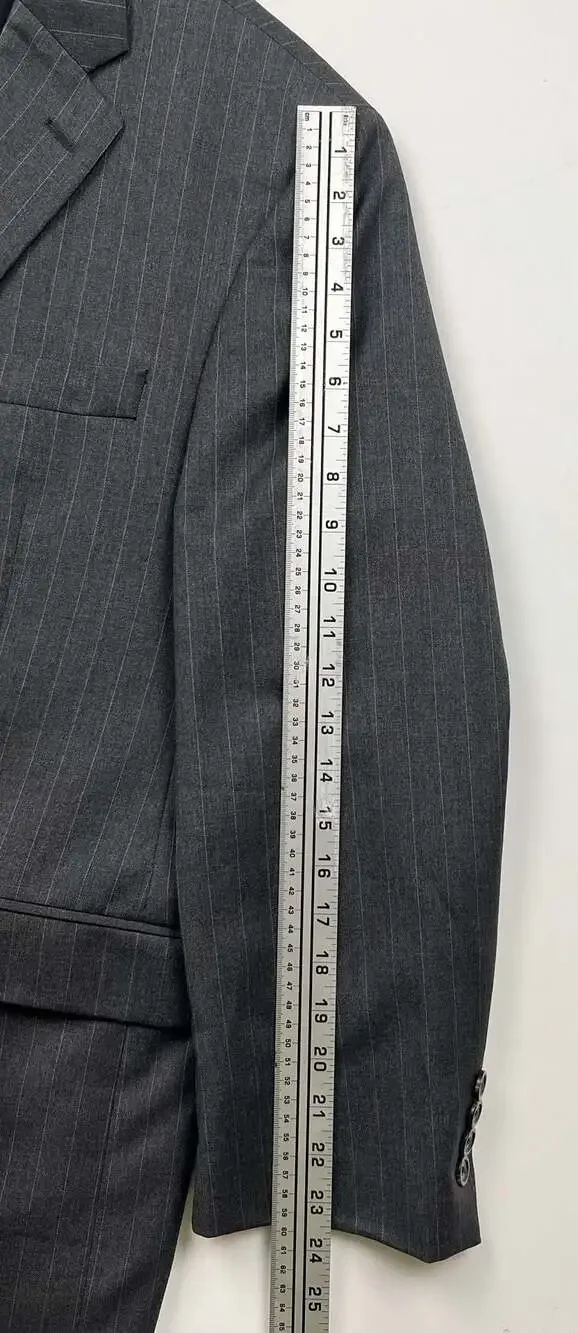 Lauren Ralph Lauren Gray Pinstripe 2-Button Wool Blazer Size 44S